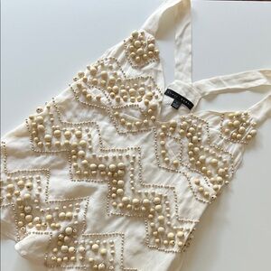 Ivory Wood Beaded Top